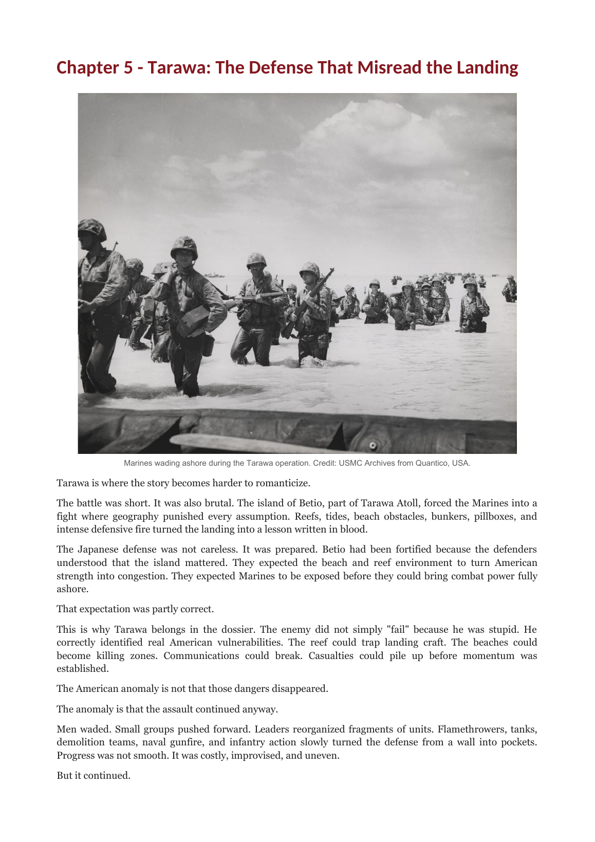 Preview page showing Tarawa chapter imagery